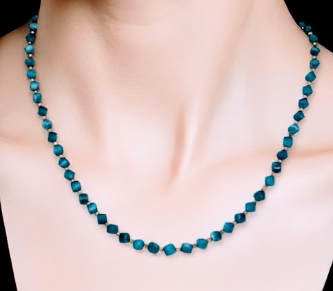 Vibrant Blue Apatite Necklace