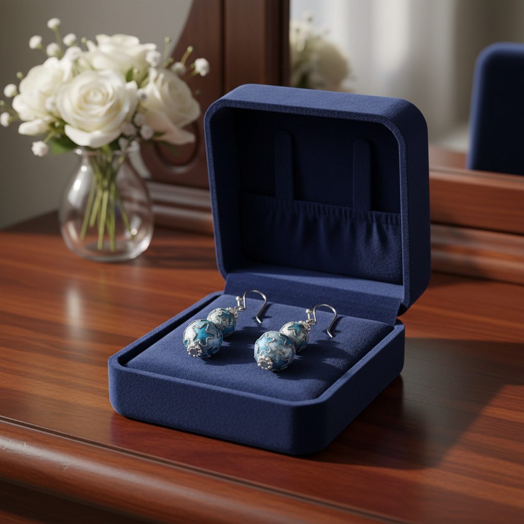 Vivid Blue Star-Kissed Drop Earrings