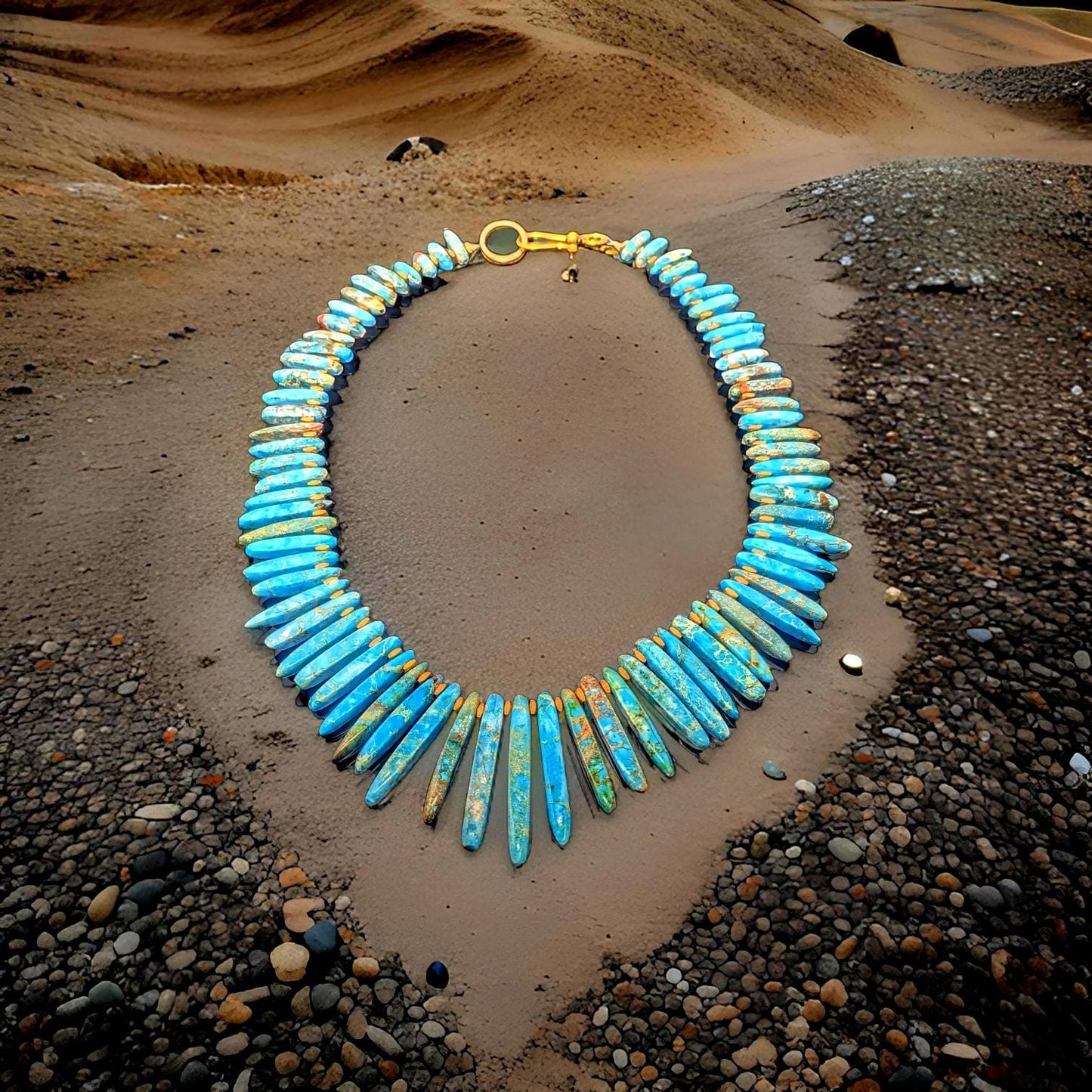 Dramatic Southwest River Jasper Necklace