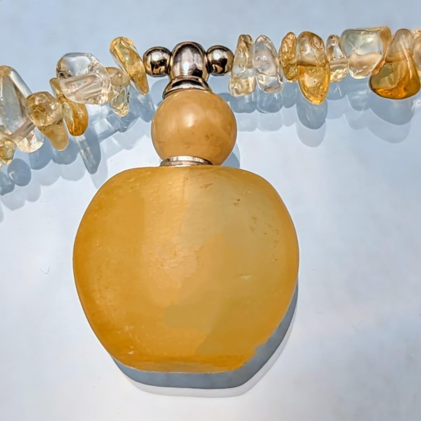 Citrine Perfume Bottle Necklace