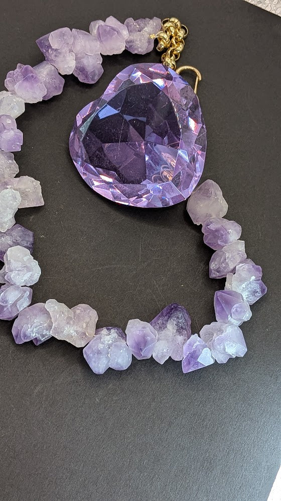 Bold, Trendy, Chunky Amethyst Necklace