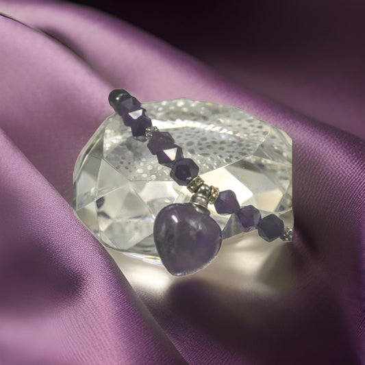 Amethyst necklace with perfume bottle pendant