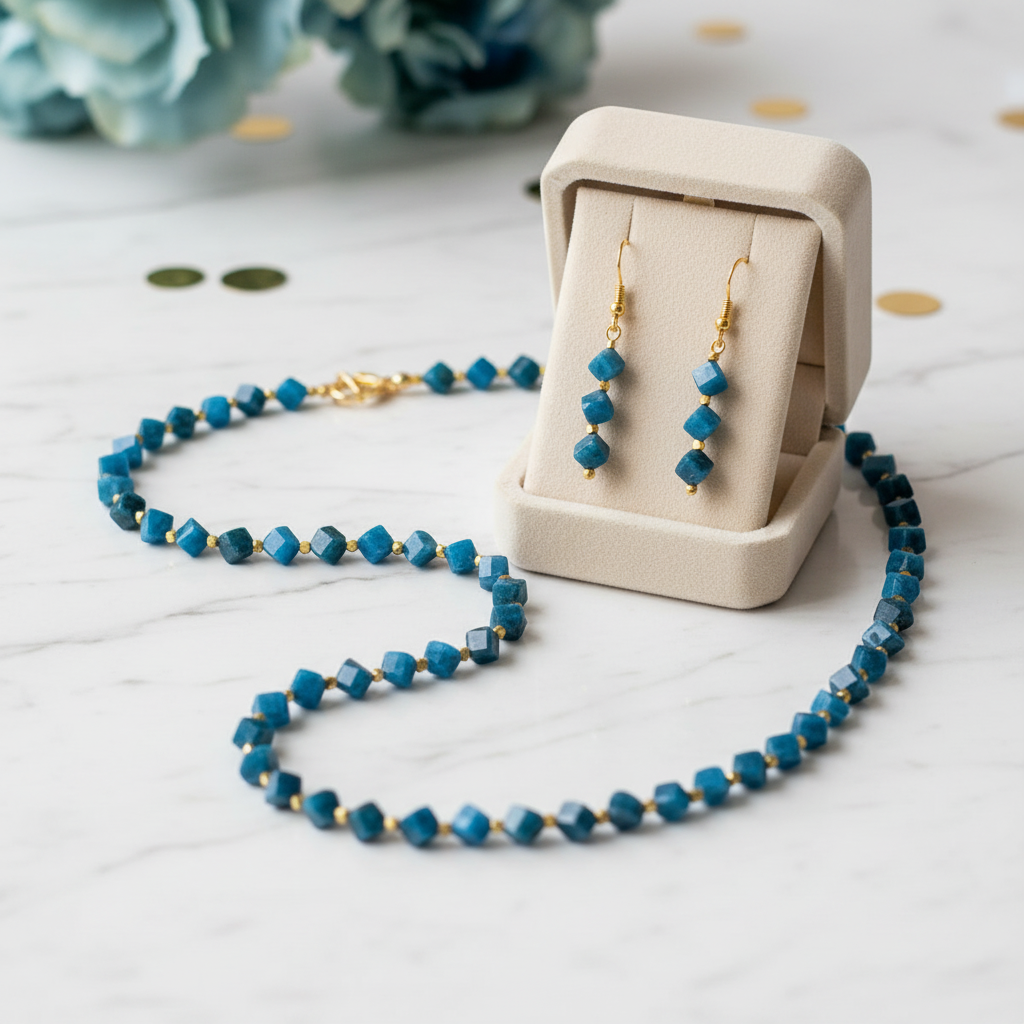 Vibrant Blue Apatite Necklace