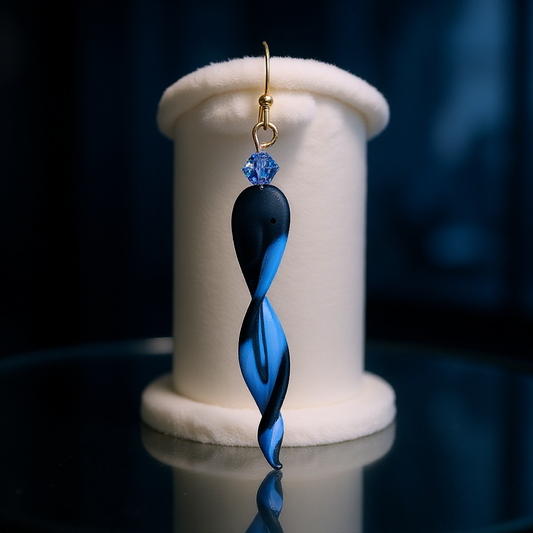 Midnight Violet Twist LampWork Drop Earrings