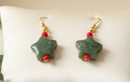 Green Dragon Blood star earrings.