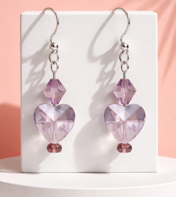 Crystal Heart Earrings