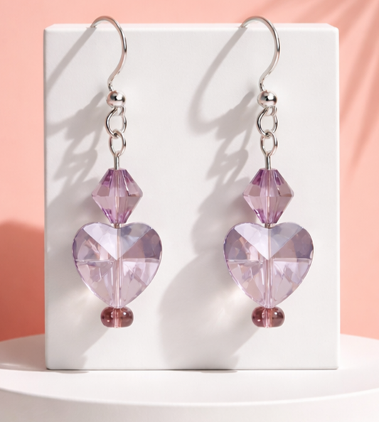 Crystal Heart Earrings