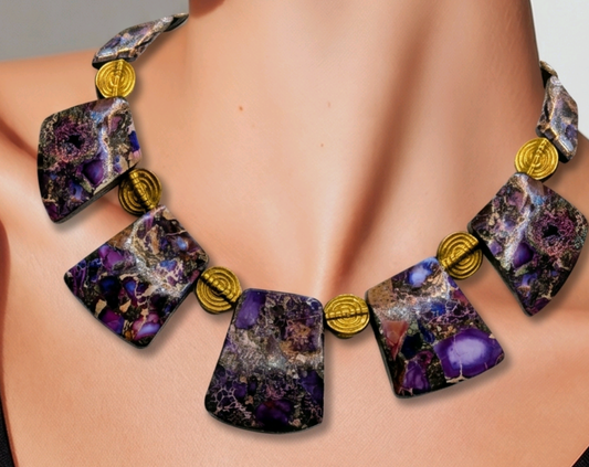 Royal Violet Jasper Statement Necklace