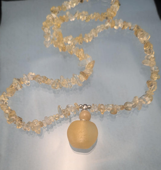 Citrine Perfume Bottle Necklace