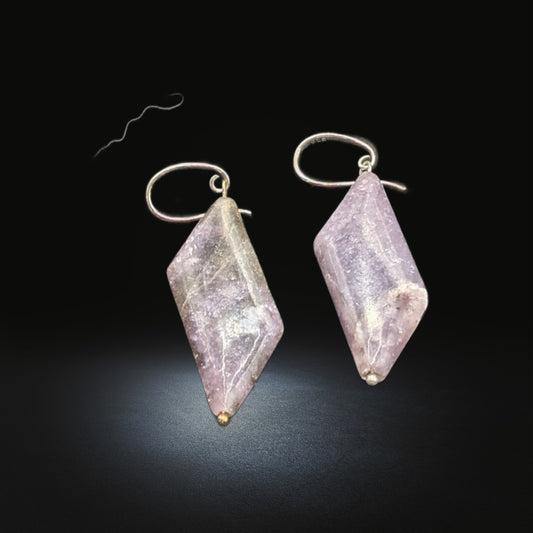 Smokey Amethyst Geometric Earrings