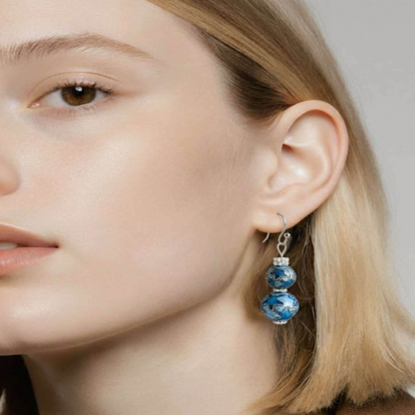 Vivid Blue Star-Kissed Drop Earrings