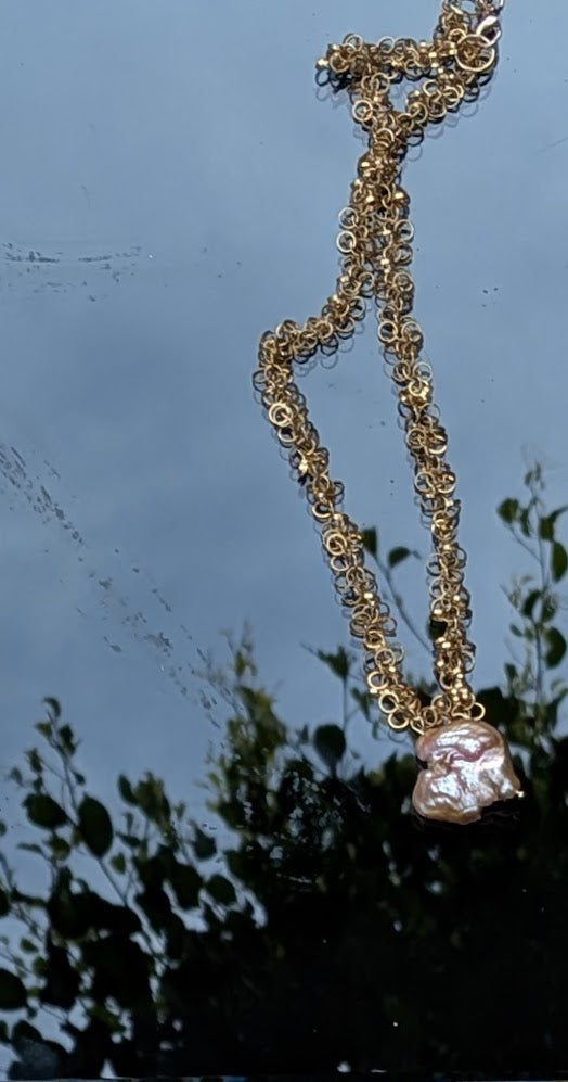 Pink Baroque Peal Necklace