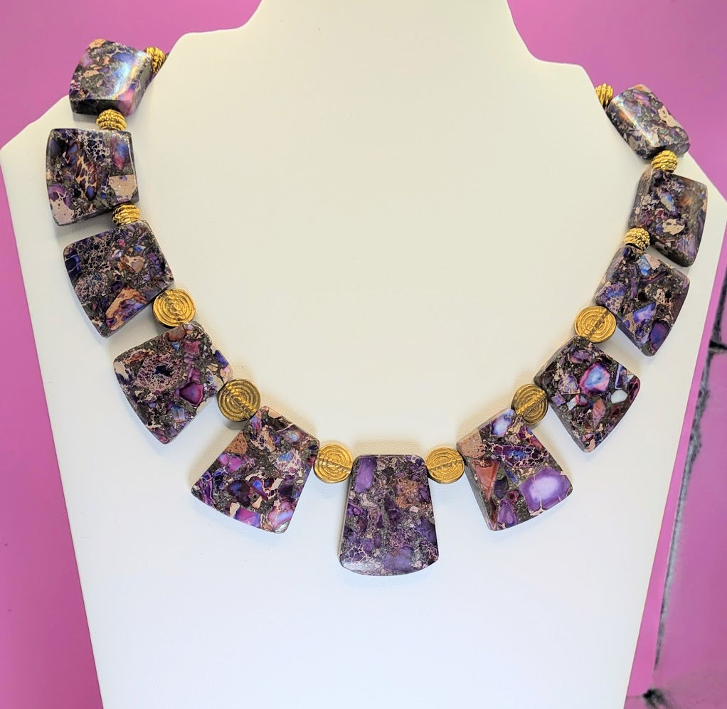 Royal Violet Jasper Statement Necklace