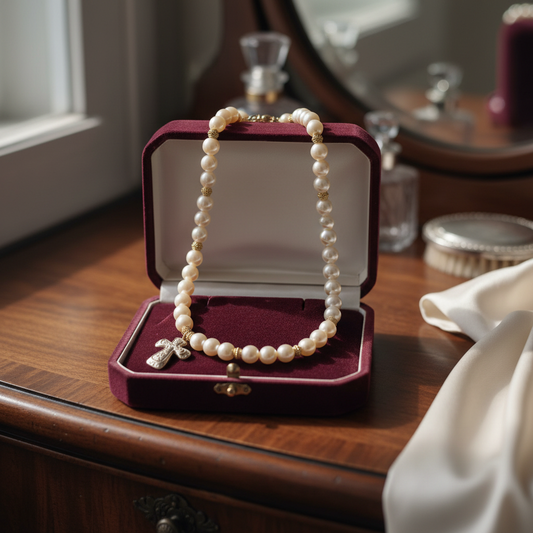 Artisan Pearls with Vintage Cross Pendant